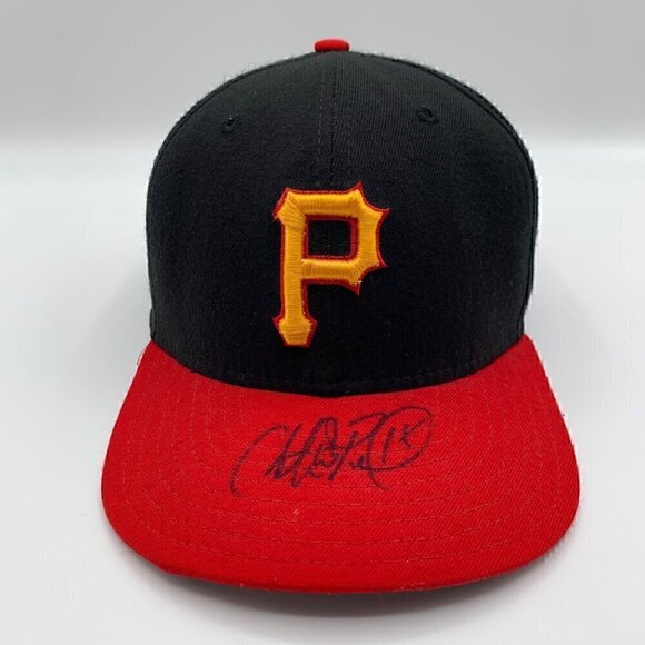 Pittsburgh Pirates MLB Vintage Signed Black Red New Era Snapback Hat M/L - Picture 2 of 6